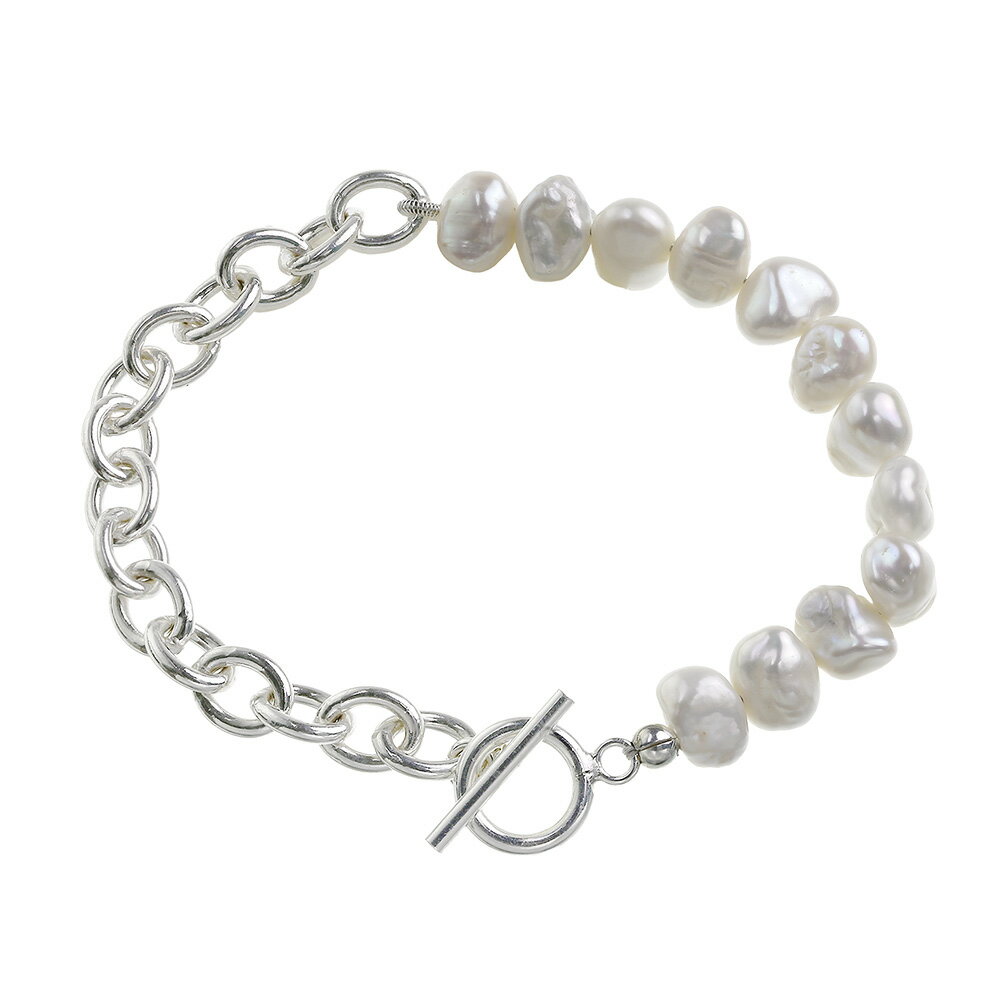 \10%OFFクーポン配布/Binich(ビニッチ) 淡水 パール シルバー チェーン ブレスレット シルバー925 アクセサリー ブレスレット メンズ レディ...