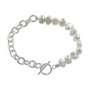 \割引クーポン/Binich(ビニッチ) 淡水 パール シルバー チェーン ブレスレット シルバー925 アクセサリー ブレスレット メンズ レディース マンテ...
