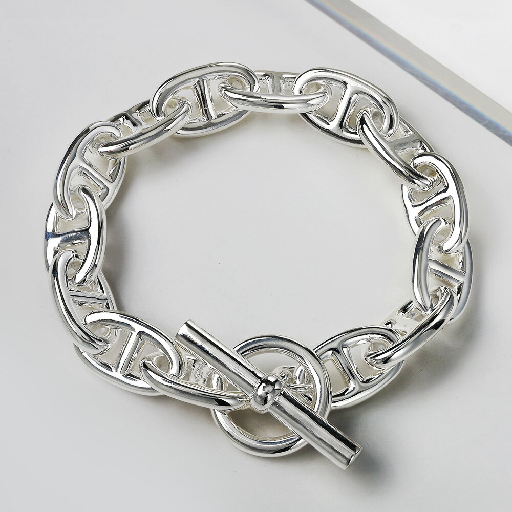 Binich(ビニッチ) 幅12mm アンカー チェーン ブレスレット シルバー925 アクセサリー ブレスレット メンズ マンテル マリーナチェーン 幅広 太...