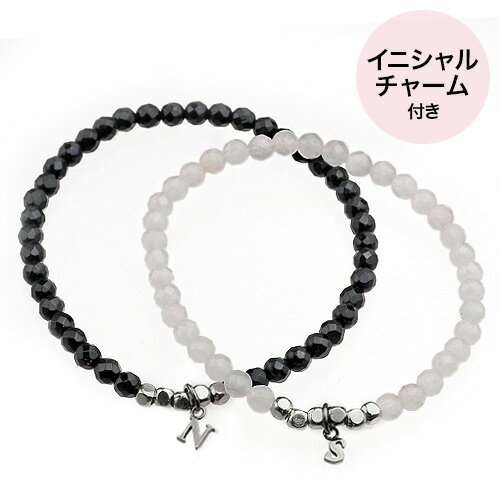 SHUMAIL(シュメール) カットストーンイニシャルペアブレスレット ブランド アクセサリー ブレスレット メンズ