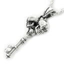 Binich(ビニッチ) 【在庫限り】ダブルスカルキーペンダント ネックレス メンズ (3mmアズキチェーン) シルバー925 アクセサリー 鍵[シルバーペンダ...
