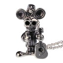 Binich(ビニッチ) スカルマウスギターペンダント ネックレス メンズ 2mmアズキチェーン ペンダントトップ シルバー925 アクセサリー[シルバーペンダ...