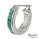 ビニッチ ピアス メンズ Binich(ビニッチ) クラッシュ ターコイズ フープピアス 遮蔽式 メンズ シルバー925 アクセサリー[シルバーピアス] 片耳用 (1個売り)