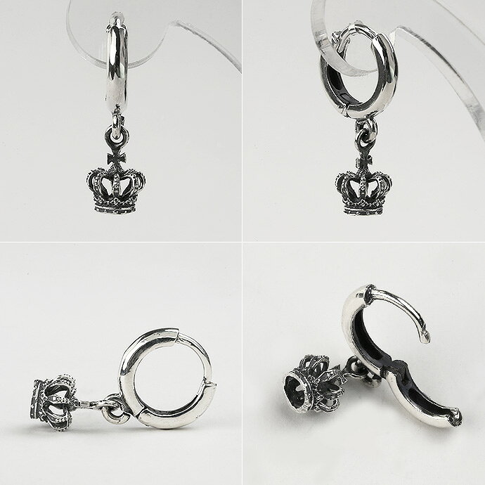 ＼P10倍&10%OFFクーポン／クラウンフープピアス メンズ シルバー925 王冠 ドロップピアス 揺れる フープ 12mm 小さめ シンプル シルバーピアス 片耳用 メンズ レディース ユニセックス ポスト18G ギフト 耳たぶ 軟骨 ヘリックス メンズアクセサリー bae-3608の商品画像 3
