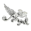 Binich(ビニッチ)エンジェル ジルコニア ピアス メンズ シルバー925 アクセサリー ユニーク 筆記体 天使 羽根 フェザー ゴシック ウィング [シル...
