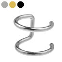Binich(ビニッチ) ステンレス ダブルリング重ね付け風 イヤーカフ メンズ ステンレス イヤーカフ イヤカフ レディース アクセサリー イヤリング ノンホ...