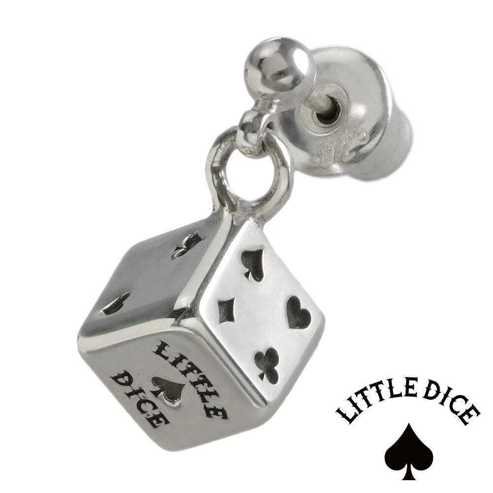 LITTLE DICE(リトルダイス) ピアス メンズ ブランド トランプ ダイス ドロップ ピアス シルバー925 アクセサリー サイコロ スペード シルバーピアス 片耳用 (1個売り)