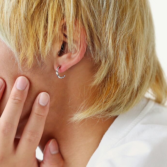 ＼割引クーポン配布／zanipolo terzini (ザニポロタルツィーニ) スクリュー ハーフフープ ステンレス ピアス フープピアス メンズ 男性 アクセサリー サージカルステンレス ピアス[ステンレスピアス] 片耳用 (1個売り)