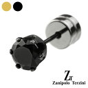 ＼割引クーポン／zanipolo terzini (ザニポロタルツィーニ) 5mm ブラック ジルコニア スタッドピアス メンズ 男性 ピアス アクセサリー サージカルステンレス ピアス 片耳用 (1個売り)