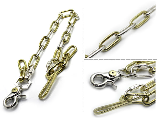 ＼1月5日限定！P10倍／JET CORE (ジェットコア) リンクウォレットチェーン シルバー＆ブラス シルバー925 アクセサリー[シルバーウォレットチェーン] ブランド メンズ