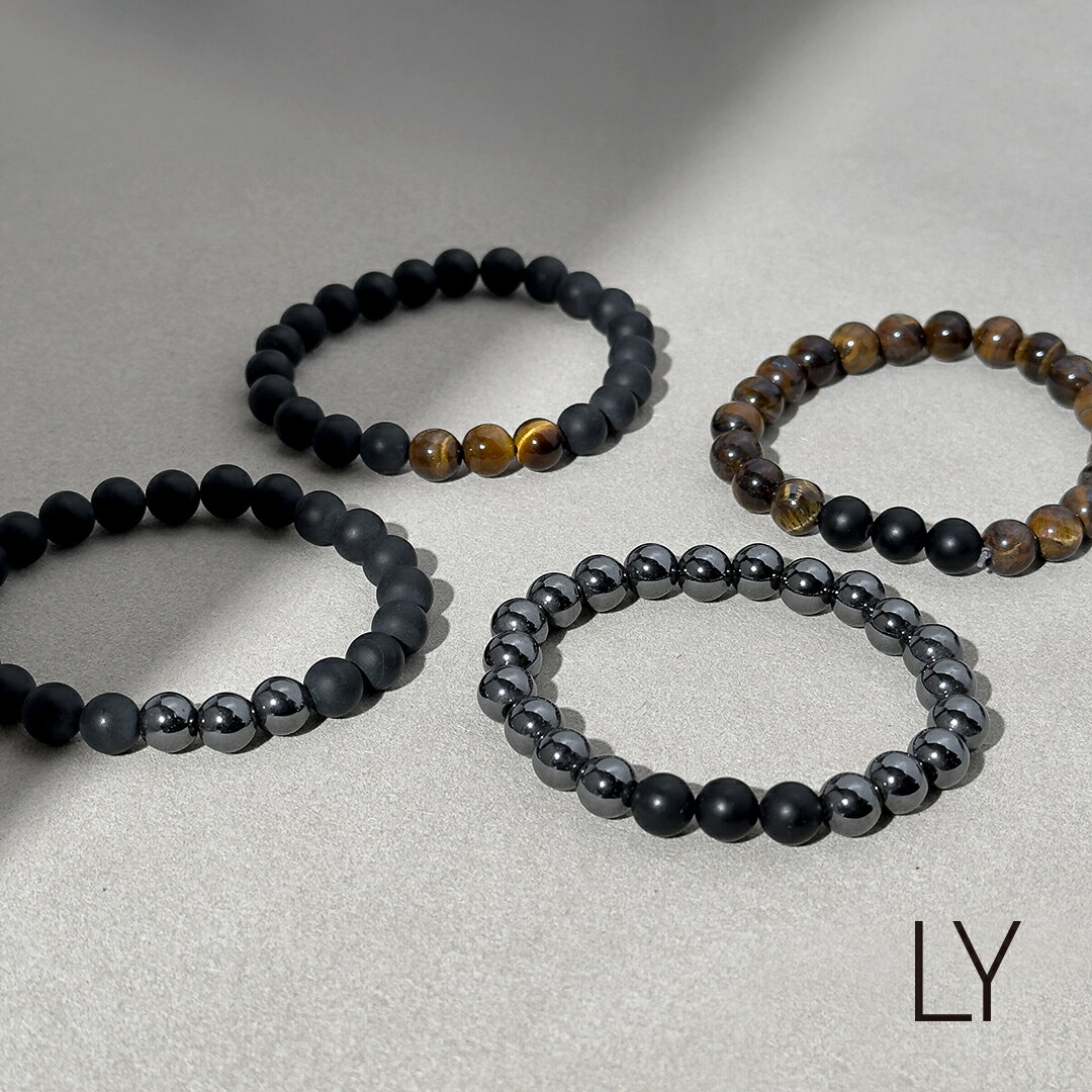 乐天商城 - Binich(ビニッチ) LYシリーズ ブレスレット メンズ 天然石 パワーストーン ビーズ シンプル ステンレス アクセサリー