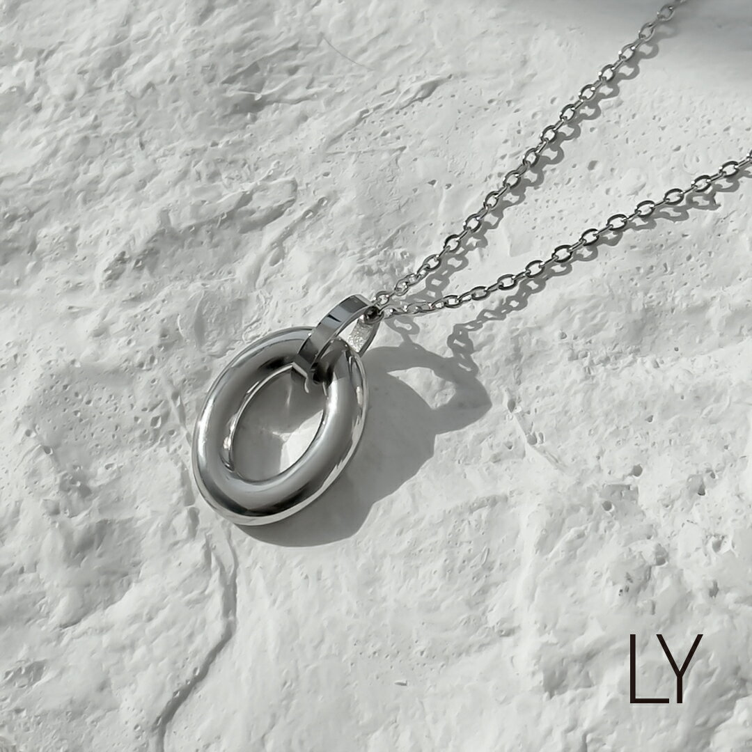 Binich LYシリーズ ネックレス ペンダント メンズ 楕円 サークル 丸 円 シンプル ステン ...
