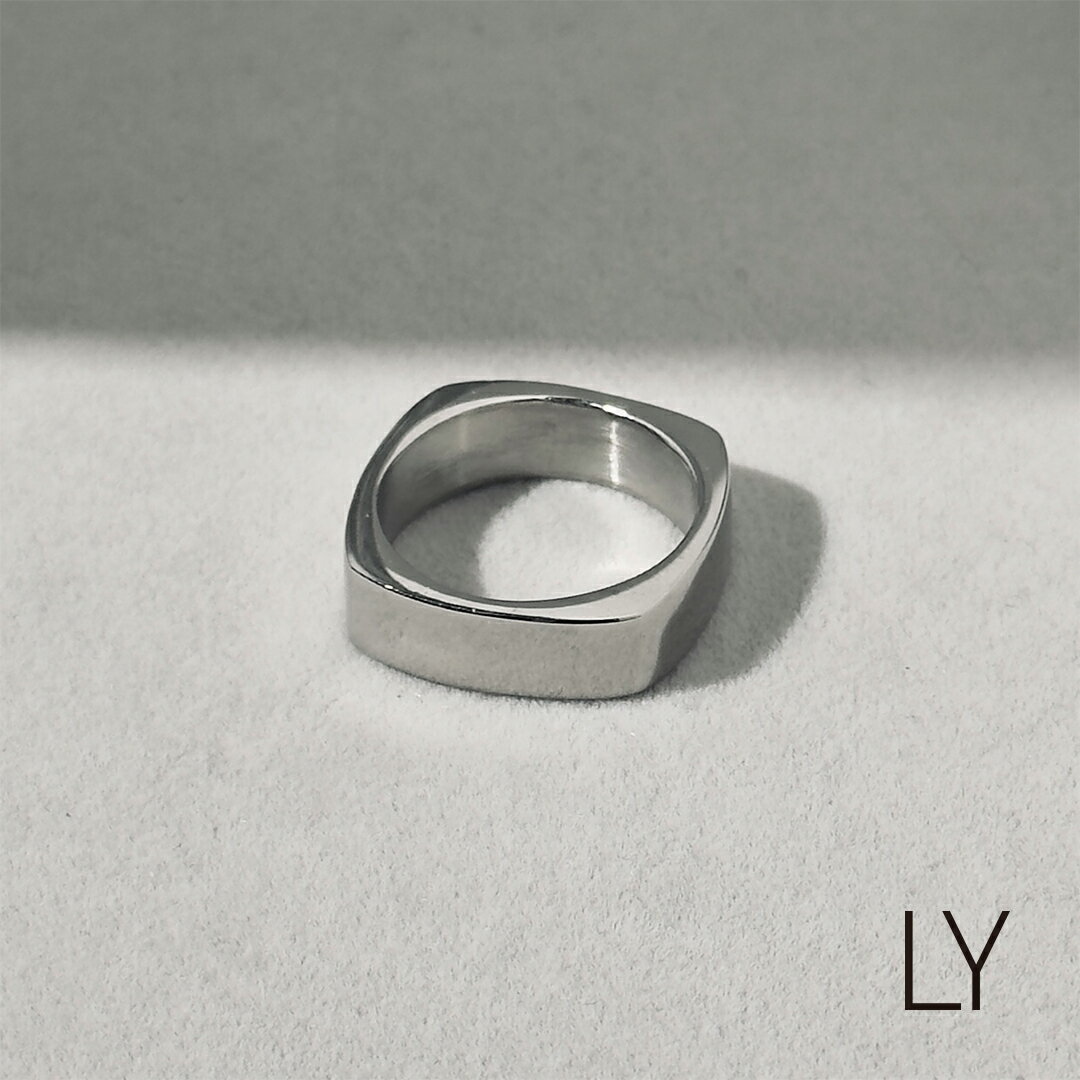 Binich LYシリーズ リング 指輪 メンズ スクエア 四角 シンプル ステンレス アクセサリー