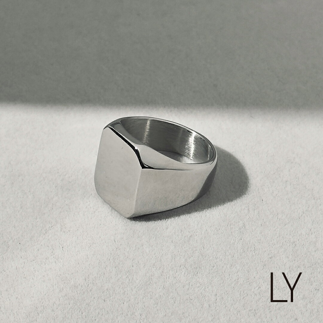 Binich(ビニッチ) LYシリーズ リング 指輪 メンズ 印台 長方形 四角 スクエア シンプル ...