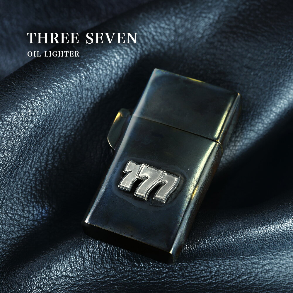 Binich(ビニッチ) スリーセブン ブラックカラー オイルライター スリム 真鍮 ブラス アクセサリー 777 ..