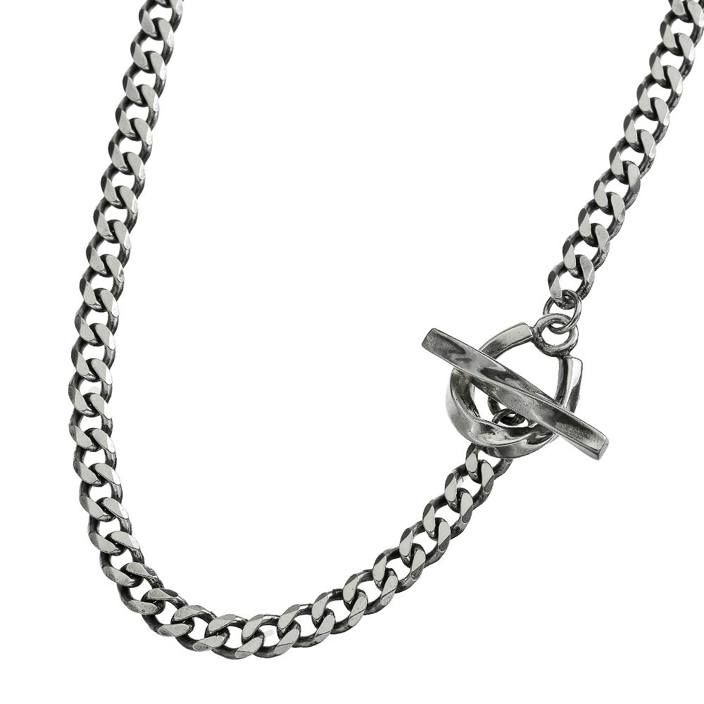 ホースシュー喜平チェーンネックレス メンズ レディース シルバー925 幅3.5mm 馬蹄 マンテルネックレス キヘイチェーン シルバーネックレス ツイストチェーン 燻し 50cm メンズネックレス レディースネックレス シルバーチェーン ban-1402