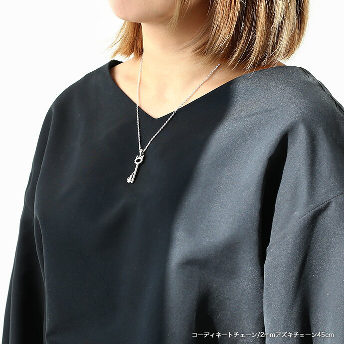 ＼P10倍&10%OFFクーポン／猫 鍵 ネックレス メンズ レディース シルバー925 猫ペンダント 鍵ペンダント キャットネックレス シルバーネックレス キーペンダント ネコモチーフ 鍵モチーフ アズキチェーン メンズネックレス レディースネックレス bap-1472の商品画像 3