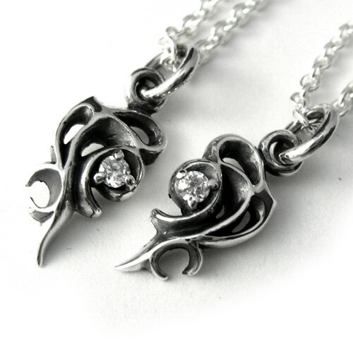 \クーポン配布中/Binich(ビニッチ) 【在庫限り】【ペア販売】ミニトライバルハート ペアペンダント ペアネックレス シルバー ペンダントトップ 2mmアズ...