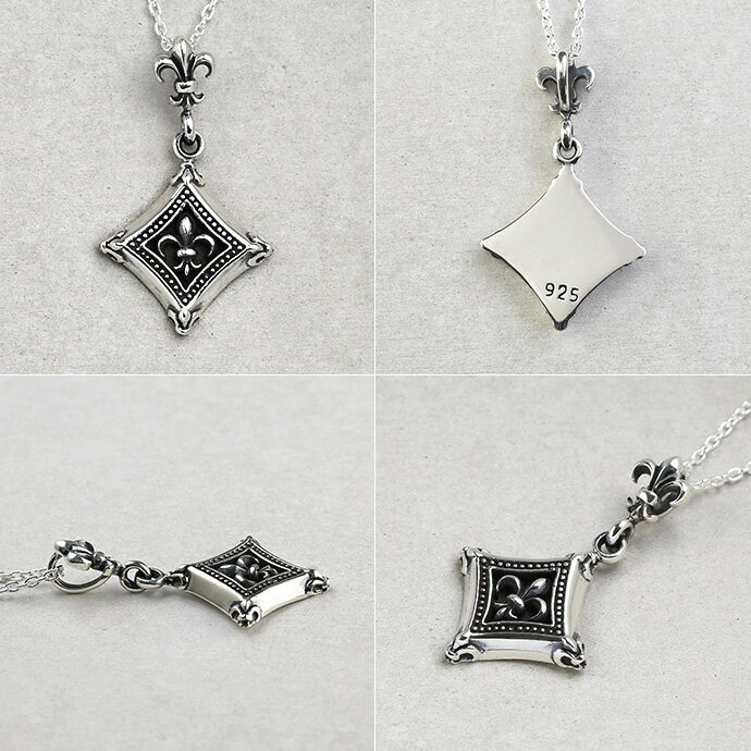 Binich(ビニッチ) フレームリリーフレアリンクペンダント (トップのみ) ネックレス メンズ 百合 花 シルバー925 アクセサリー[シルバーペンダント]