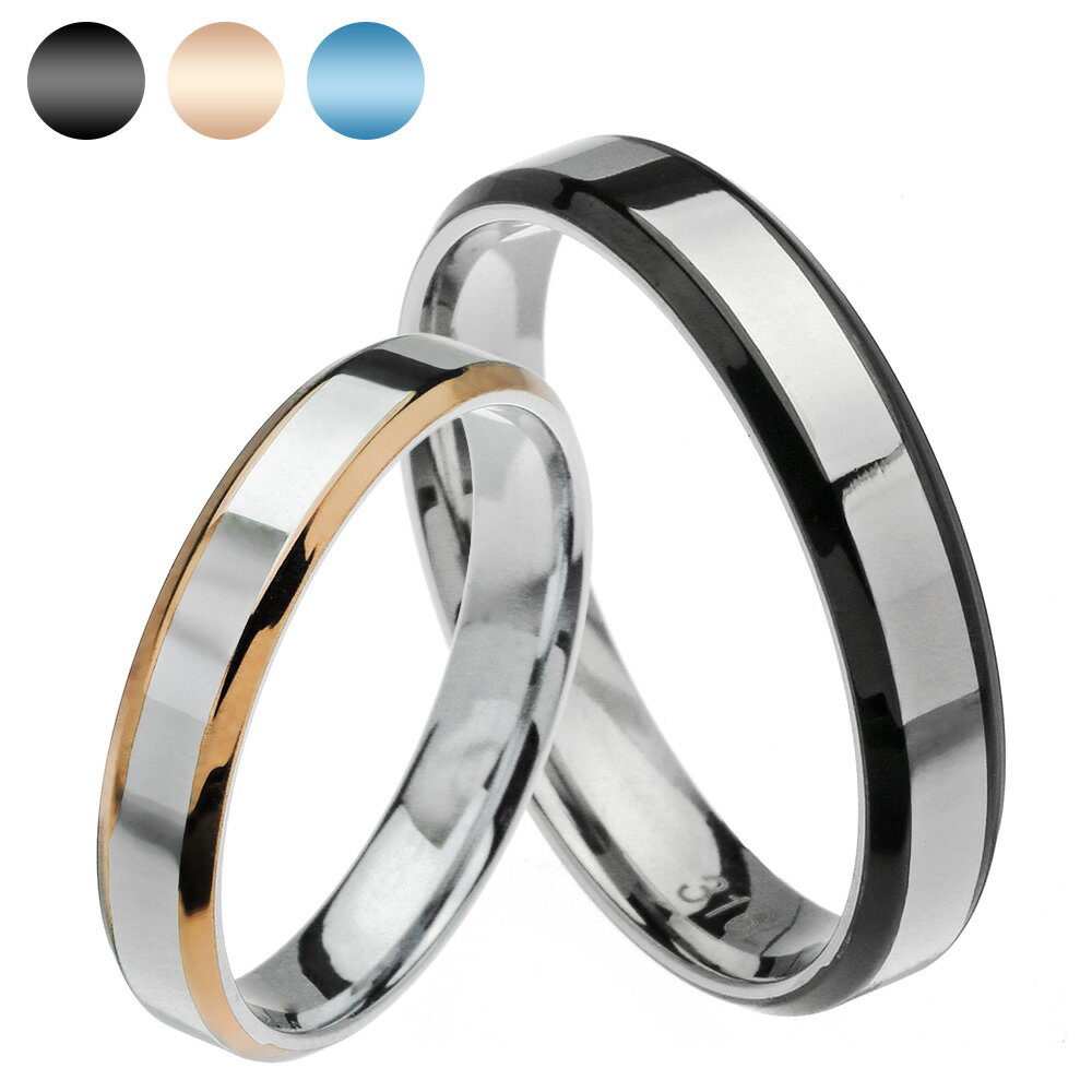 \クーポン配布中/Binich(ビニッチ) 【有料刻印可能】【ペア販売】ダブルライン スチール ペアリング 指輪 ペア メンズ レディース スチール[ステンレス...