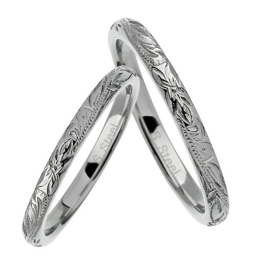 \クーポン配布中/Binich(ビニッチ) 【ペア販売】ステンレススチールペアリングK 指輪 ペア メンズ レディース 細め ハワイアンジュエリー風[ステンレス...