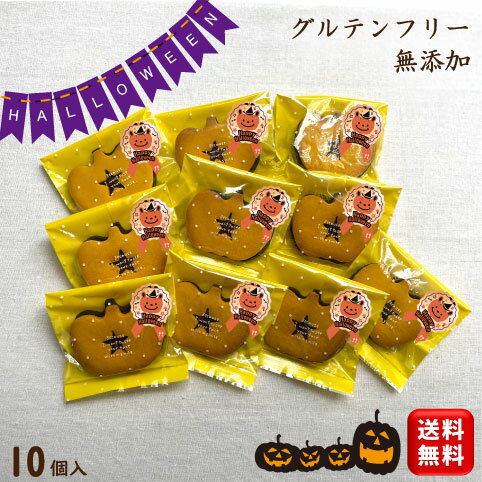 【無添加 グルテンフリー】ハロウィン プチギフト 退職 お菓子【米粉のチョコサンドクッキー かぼちゃ 無地箱 10個セット 送料無料】個包装 配る 詰め合わせ おしゃれ かぼちゃクッキー エッグフリー 小麦粉不使用 卵不使用 お配り用 小麦アレルギー 卵アレルギー