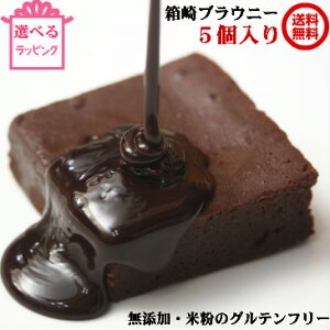 ブラウニー 米粉のグルテンフリーチョコブラウニー 5個入り 【東京日本橋 箱崎ブラウニー 】ラッピング無料 送料無料(一部地域追加送料400円)小麦粉不使用 白砂糖不使用 【ギフト】【感謝チョコ】【店頭受取】 【ホワイトデー】【バレンタイン】