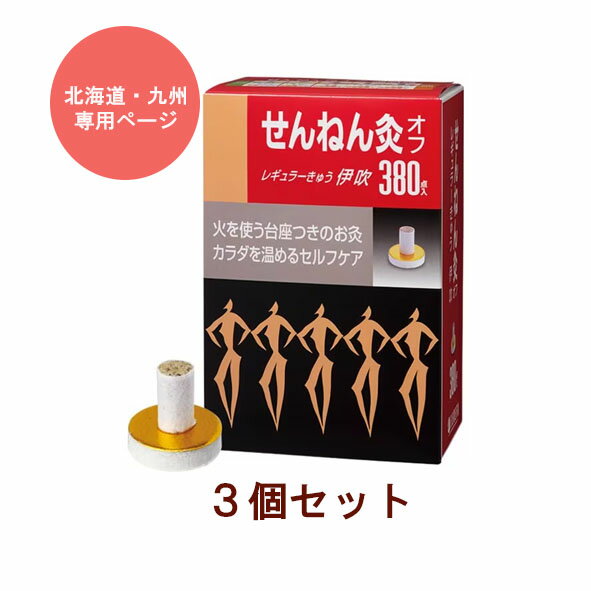 ＜北海道・九州・沖縄・離島の方専用ページ＞【送料無料】3個セットせんねん灸オフ　レギュラーきゅう　伊吹大容量　380点
