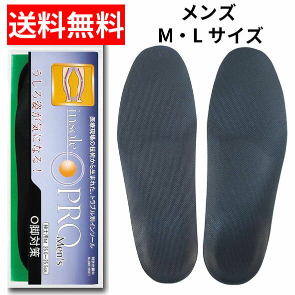 【メール便/送料無料】村井 インソールプロ　メンズ О脚対策 1足入insole PRO ブラック M L 中敷き 男性用 足底板