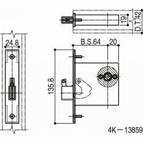 YKK 玄関ドア 錠ケース MIWA FESP 鎌錠ケース HH4K13859