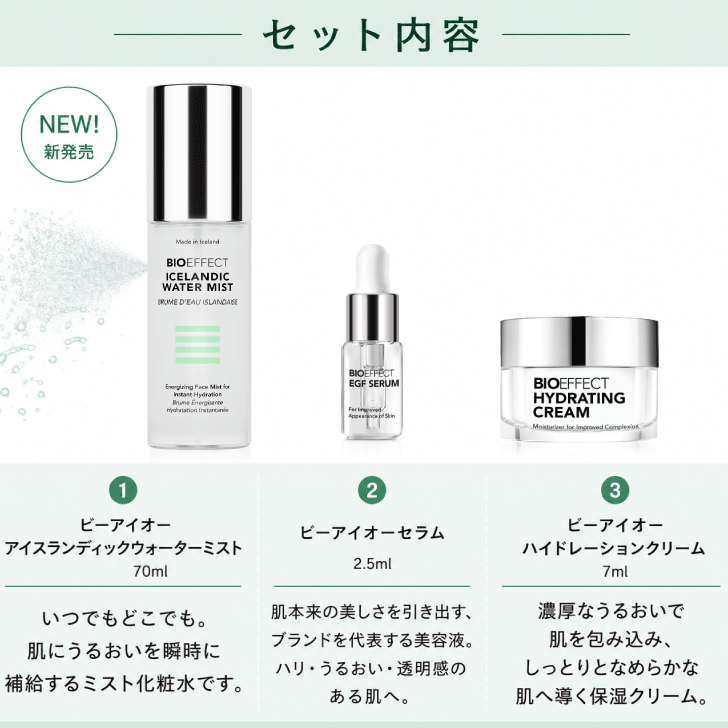 【公式ショップ】【新発売・限定セット】ビーアイオー アイスランディック ウォーターミスト 70ml BIOEFFECT 化粧水 ミスト 保湿 乾燥 ハリ うるおい 敏感肌 低刺激 メイクの上から アイスランド天然水 ギフト メンズ