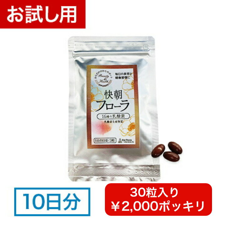 《お試し2000円ポッキリ》乳酸菌生産物質 快朝フローラ10