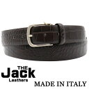 THE JACK Leathers ザ・ジャックレザー イタリア製 レザーベルト クロコ型押しレザー メンズ サイズ調整フリーサイズ ≪本革 ビジネス カジュア...