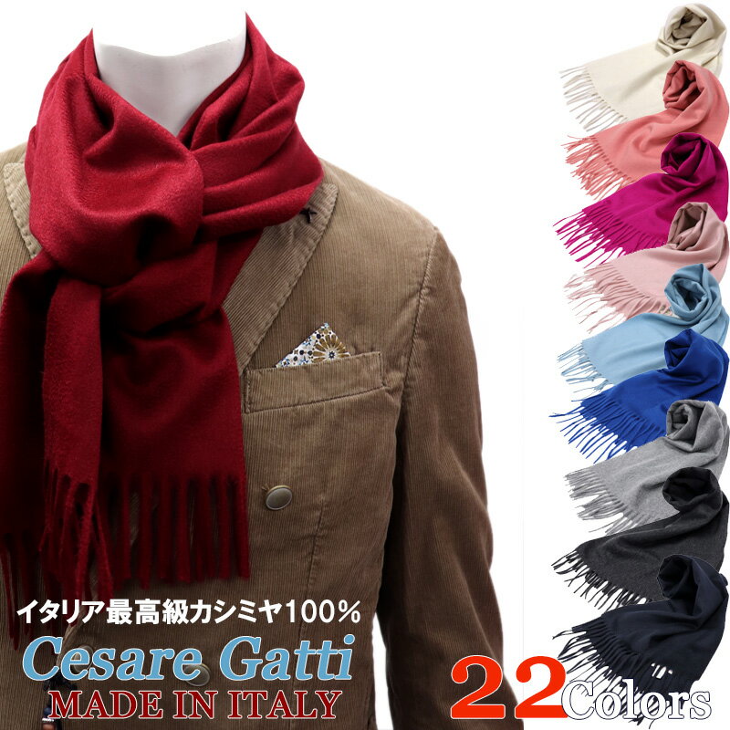 CesareGatti ≪チョザーレガッティ≫ イタリア製 カシミヤマフラー カシミヤ100％ メンズ＆レディス ≪ピンク 赤 レッド アイボリー パープル グリーン 緑 白 ホワイト　イエロー 黄色 サーモンピンク ローズ≫【送料無料】G-R