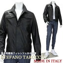 STEFANO TAROCCHI ≪ステファノタロッチ≫ イタリア製レザージャケット レザー Gジャン トラッカージャケット メンズ レディース スプリングレザー ナッパレザー ≪本革 革ジャン 黒/ブラック オールシーズン≫【送料無料】59000KG