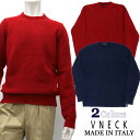V NECK ≪ブイネック≫ イタリアブランド イタリア製 クルーネック セーター ストレッチ メリノウール ニット メンズ 無地 ≪丸首 レッド 赤 ネイビー...