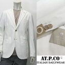 AT.P.CO ≪アティピコ≫ イタリアブランド イタリア製 一枚仕立て ピークドラペル ストレッチコットンジャケット メンズ 春夏 ≪クールビズ カジュアルジャケット ホワイト 白≫【送料無料】45000-GA