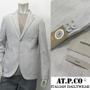 AT.P.CO ≪アティピコ≫ イタリアブランド イタリア製 ストレッチジャージージャケット メンズ 春夏 ≪クールビズ カジュアルジャケット ビジネス オイスターグレー ストライプ≫【送料無料】54000-WOB