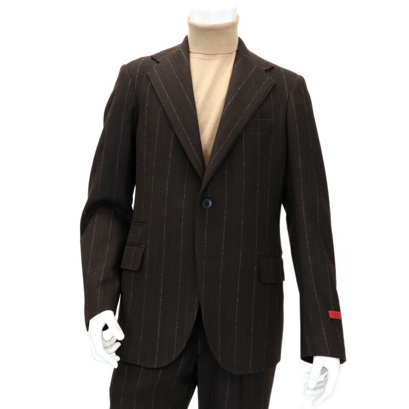 SartoriaPisthes ≪サルトリアピステス≫ by I.J.I unit イタリアンテーラード クラシックフランネル スーツ メンズ 秋冬 ビンテージ生地 ≪シングルスーツ チェンジポケット ビジネス お仕事 おしゃれ フラノ スーツ ブラウン ストライプ 茶≫【送料無料】88000-TB