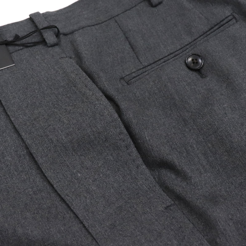 SartoriaPisthesドメスティックブランドインプリーツツータックパンツツープリーツ2タック≪ウールスラックスドレスパンツビジネススラックスビジネスパンツウールパンツグレー秋冬≫【送料無料】25000BK