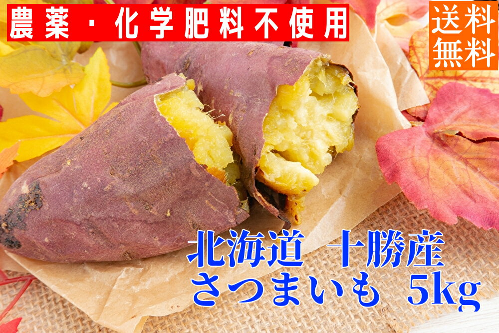 【ポイント5倍キャンペーン!!】北海道 十勝産 土付き さつまいも 紅はるか 5kg サイズ混載 無農薬 化学合成肥料 不使用 オーガニック ナチュラル 自然 有機JAS 転換期間中 甘い サツマイモ さつま芋 芋 北海道産 野菜 十勝のサムネイル