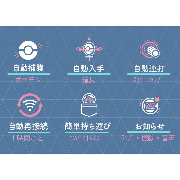 正規販売店 ポケモンgo 247キャッチャー 247catcher 全国一律送料無料 ポケモン 自動捕獲 ポケストップ 自動 アイテム入手 自動接続 自動連打 バトル 有利 レイドバトル Goロケット団 コンパクト 持ち運び 通勤 通学 散歩 ポケモングッズたんけんたい