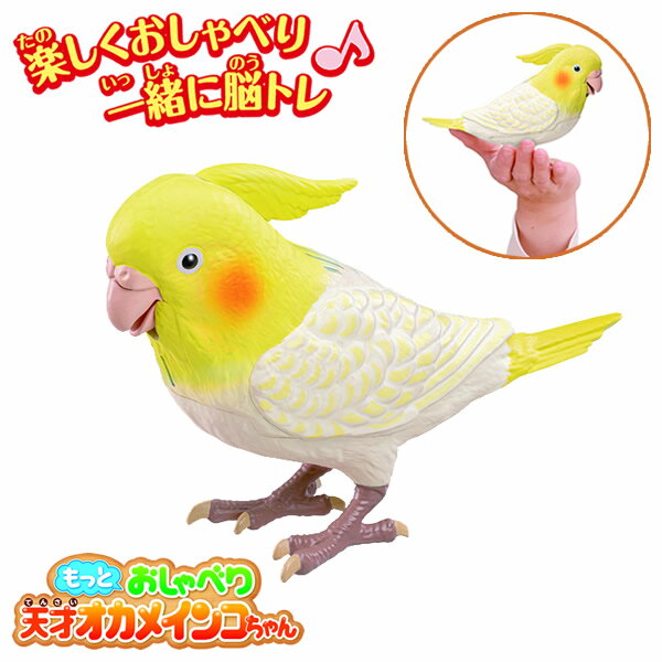 【6月15日発売】もっとおしゃべり天才オカメインコちゃん (送料無料) インコ型ロボット 手のひらサイズ ものまね おしゃべり 歌 脳トレ 問題 おもちゃ クイズ ゲーム オカメインコ インコの日 誕生日 プレゼント ギフト