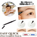 イージークイック 2WAY アイブロウ ペンシル (メール便送料無料) 白髪隠し 薄毛隠し 生え際 眉タトゥー 時短 コスメ 筆ペンタイプ リキッド ペンシル サンレスタンニング