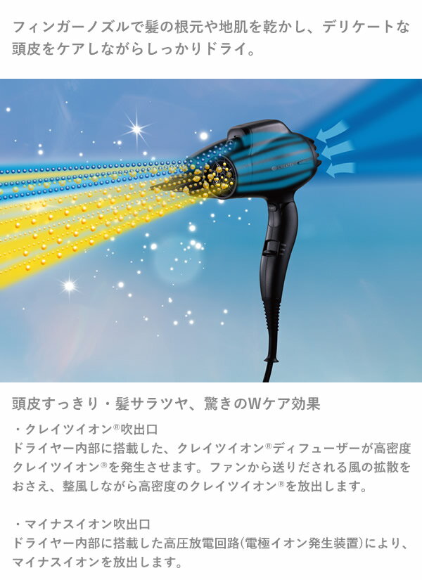 【おまけ付き】クレイツ スパドライヤー ボリューミン (送料無料) ドライヤー 頭皮ケア スタイリング クレイツイオン マイナスイオン ヘアケア ヘッドスパ マッサージ感覚 ボリュームアップ 乾燥 時短