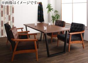 Rakuten - ダイニングセット（テーブル&ソファ） ヴィンテージスタイル ソファダイニングセット 4人 5点セット(テーブル+1Pソファ4脚) W150