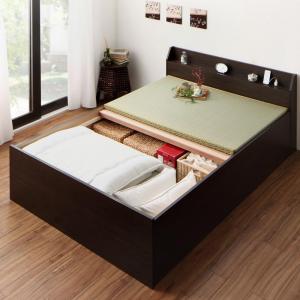 Bed - お客様組立 布団が収納できる棚・コンセント付き畳ベッド クッション畳 シングル