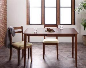 Dining Set - コンパクト 北欧ヴィンテージ デザイン 伸縮式 ダイニング 2人 3点セット(テーブル+チェア2脚) ワゴンなし W75-120