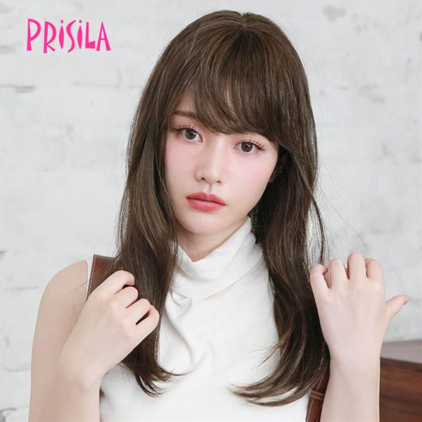 【おまけ付き】プリシラ オールウィッグ【ガーリッシュストレートミディ】A-708耐熱 (送料無料) PRISILA フルウィッグ ロング コスプレ ウィック ウイッグ