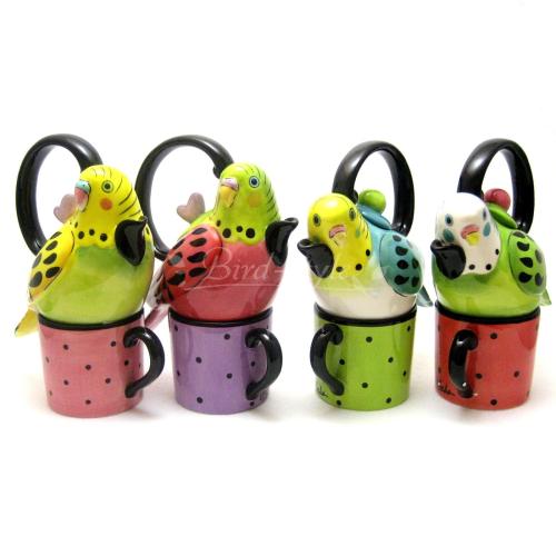 セキセイインコのティーポット＆マグ〜Tea For One（ピンク）
